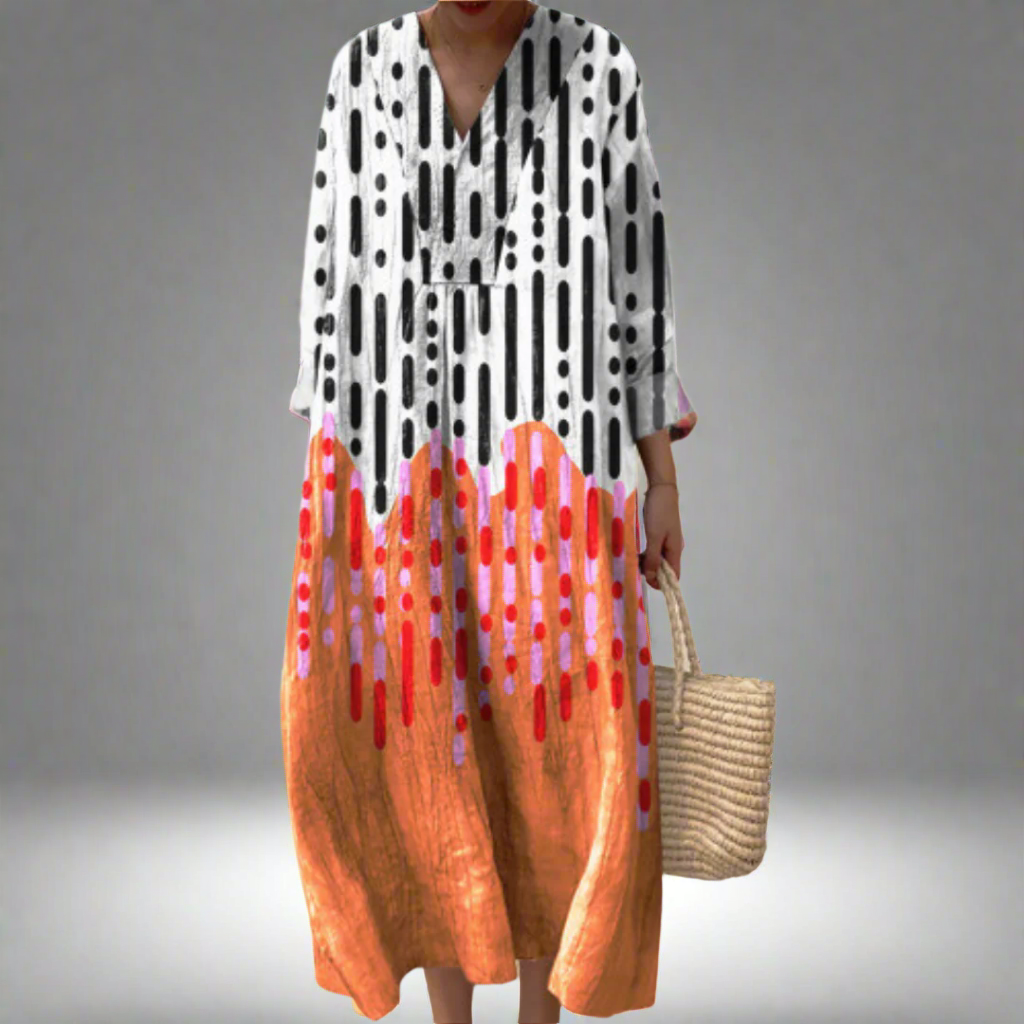 Carola | Elegant Geometric Dress