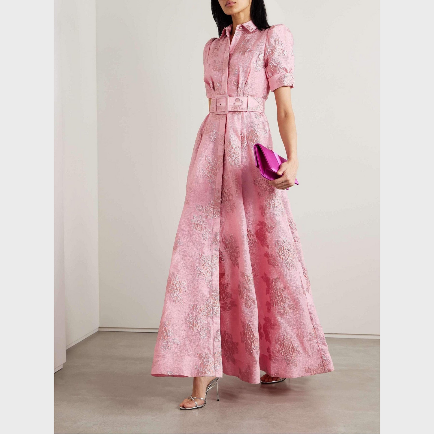 Beatrice™ | Pink Dress with Balloon Sleeves