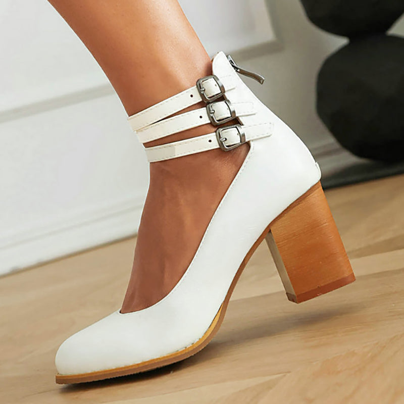 Narella™ | Elegant mid-heel square toe sandals
