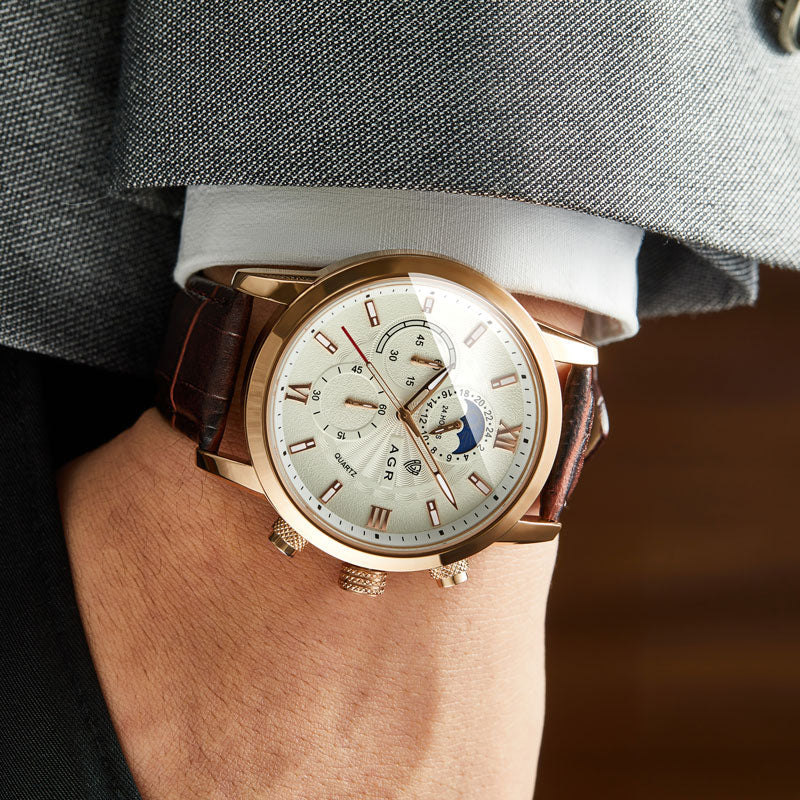 Premium Leather Quartz Timepiece