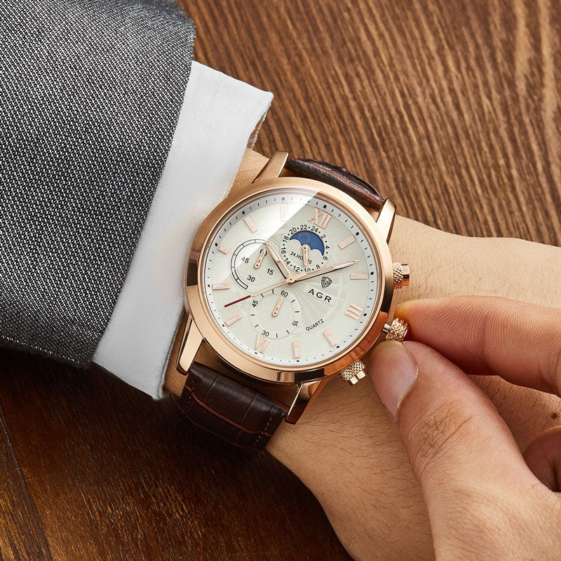 Premium Leather Quartz Timepiece