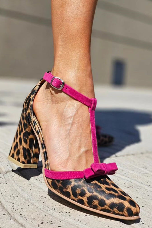 Leontina | Green leopard print sandals with colorful accents