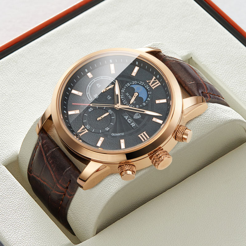 Premium Leather Quartz Timepiece