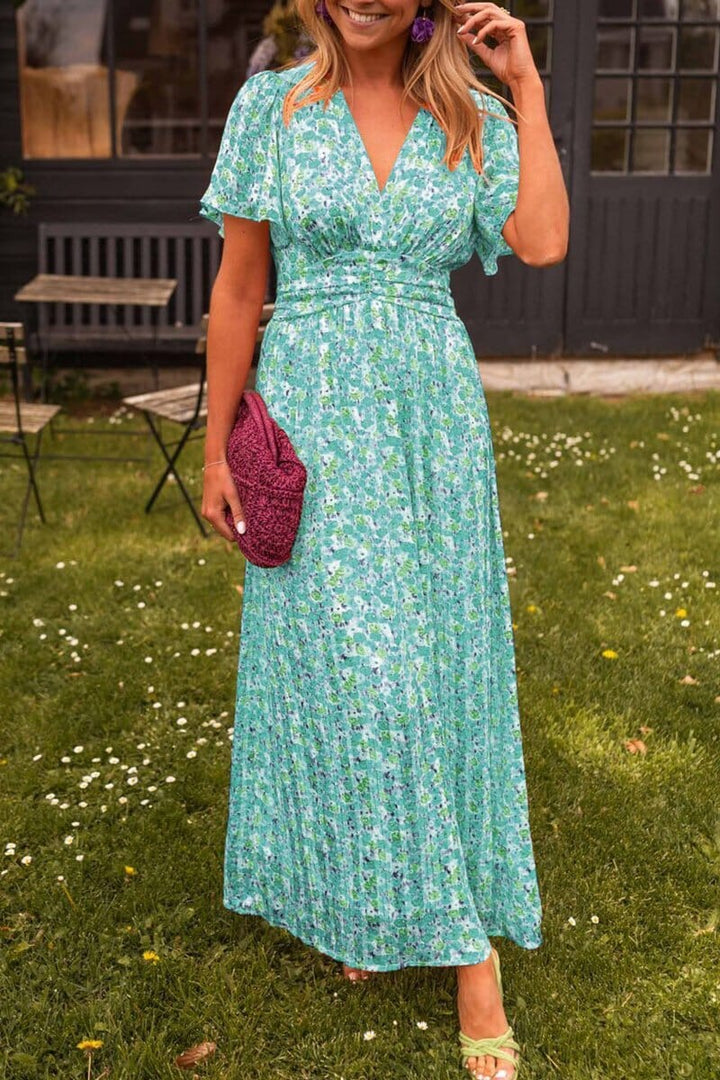 Sandra Elegant Long Dress with V-Neck