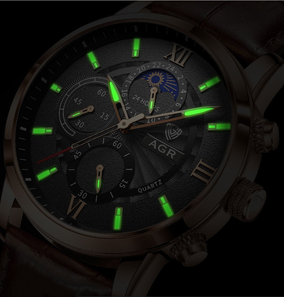 Premium Leather Quartz Timepiece