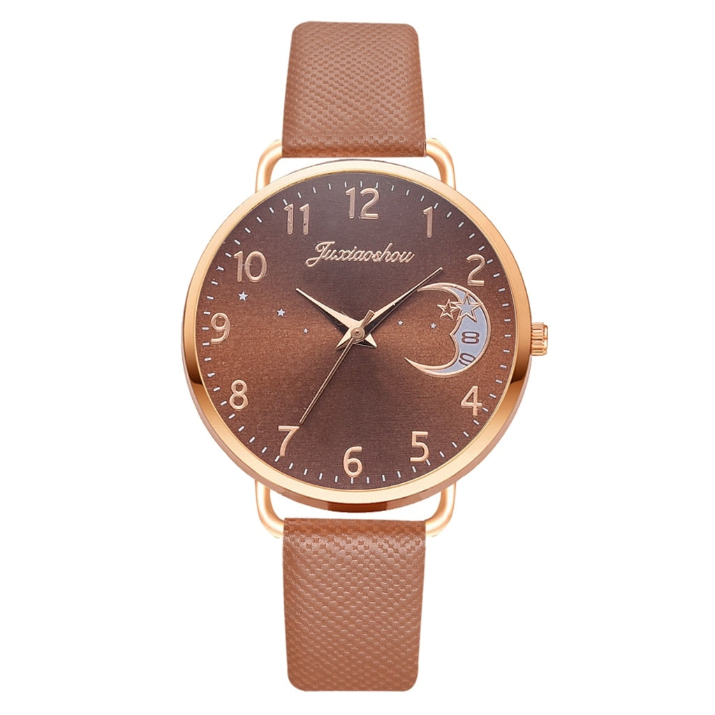 Celestial Moon Phase Watch and Bracelet Set
