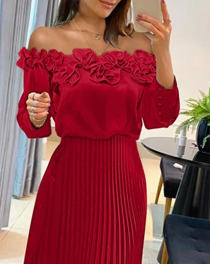 Aria™ | Off-Shoulder Flowy Maxi Dress