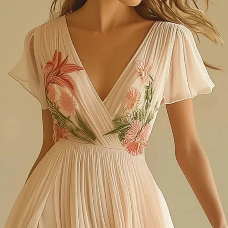 Amelia | Elegant party dresses with V-neck and high waist