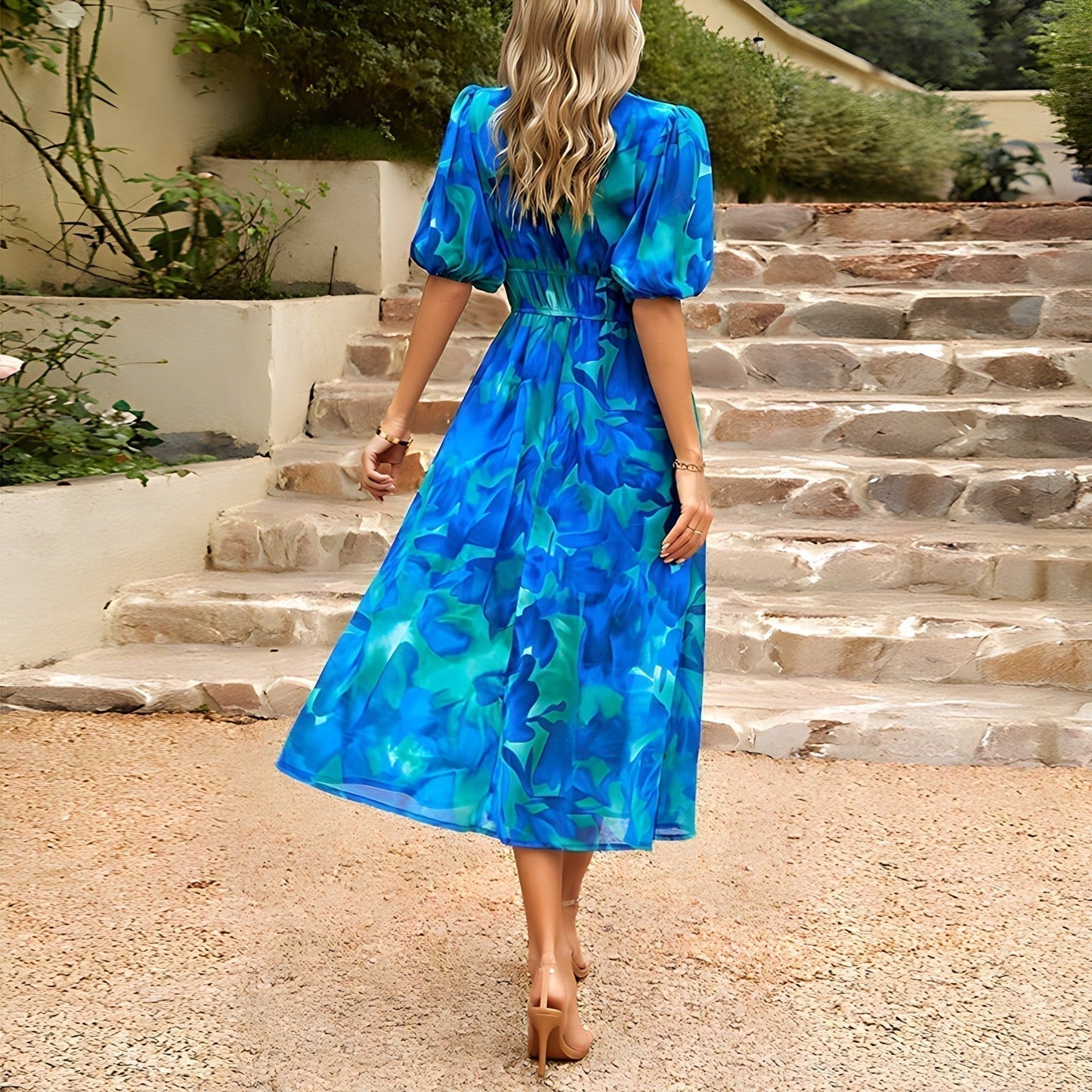 Isolde - Midi Dress with V-Neck