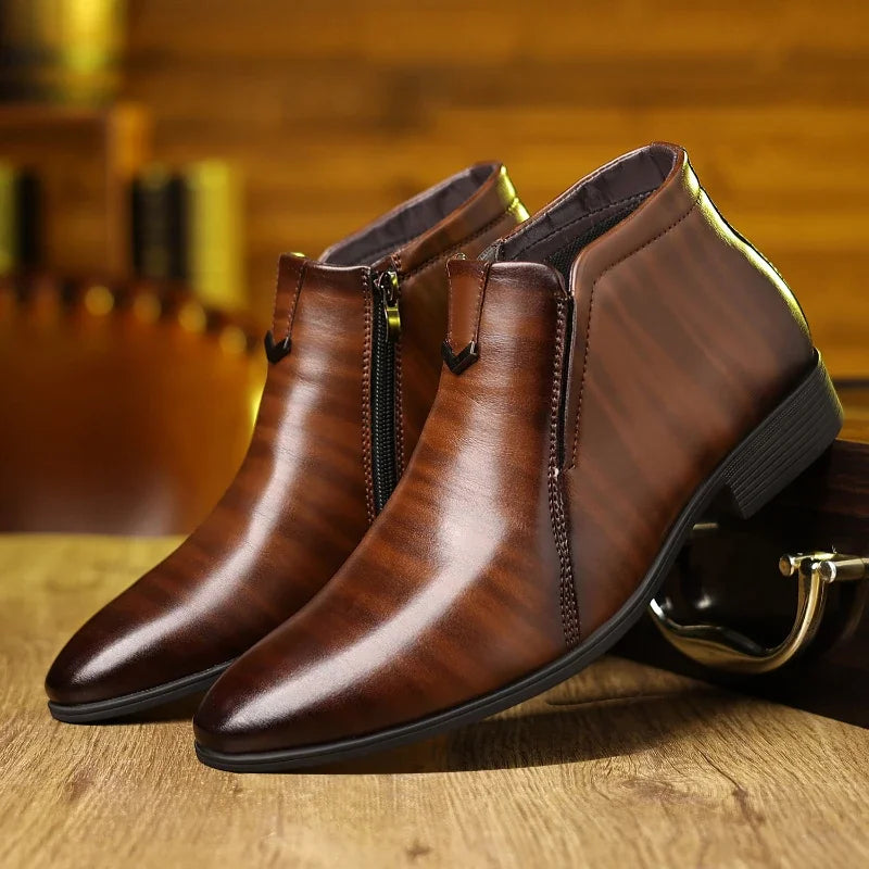 Retro High-Top Leather Boots
