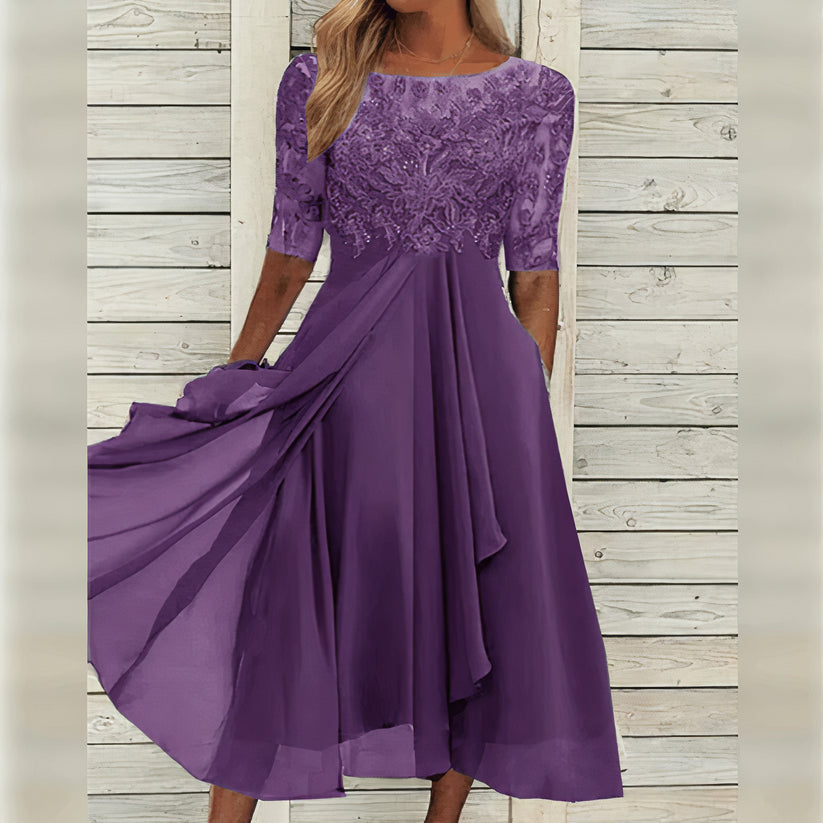 Taryn® | Elegant Lace Midi Dress