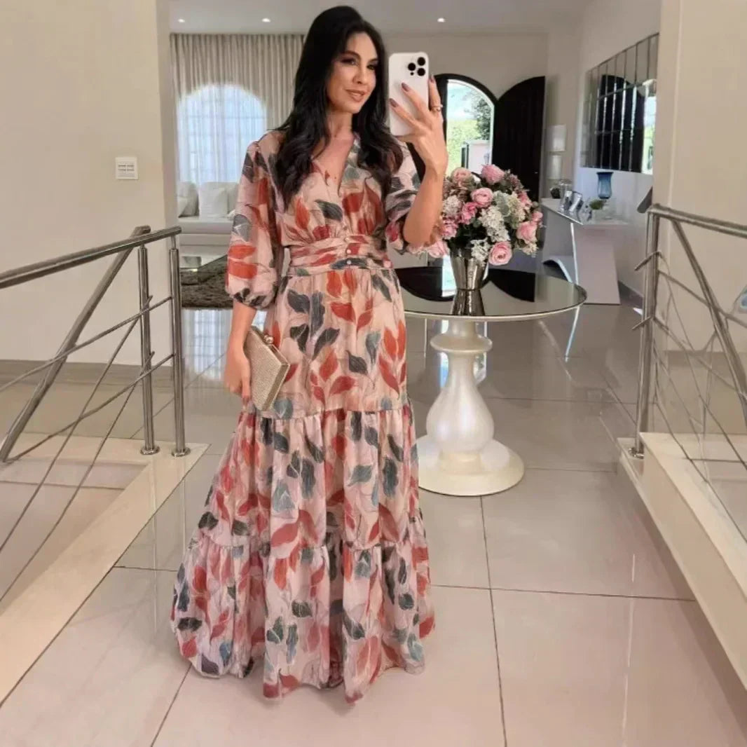 Camille | Floral Maxi Dress with Comfortable Fit for Elegant Days