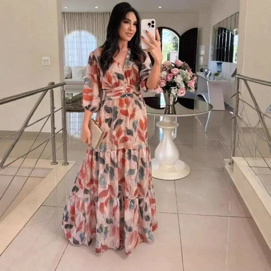 Camille | Floral Maxi Dress with Comfortable Fit for Elegant Days