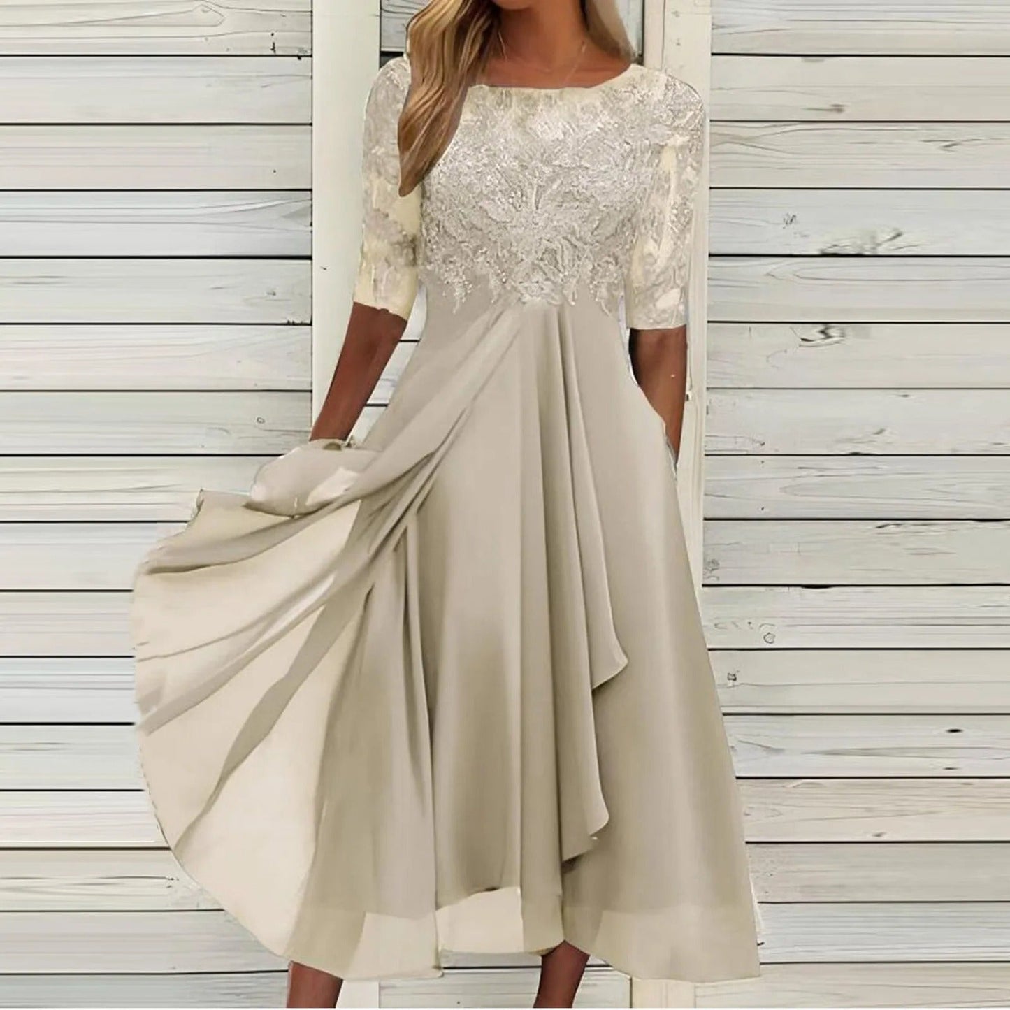 Taryn® | Elegant Lace Midi Dress