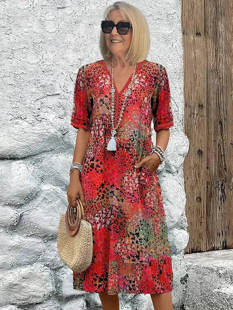 Harper - Vibrant Mid Length Dress